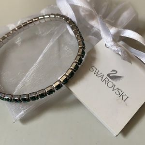 Swarovski Stretch Tennis Bracelet - Emerald Green